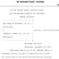 Dr. Anthony Fauci 446 oldalas tanúvallomása